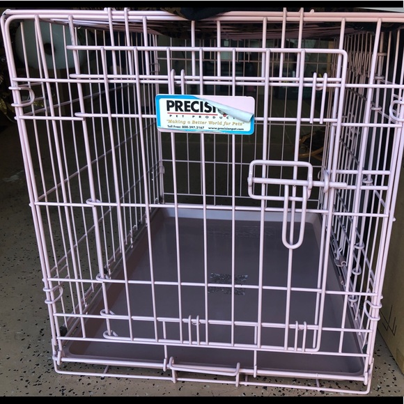 small pink dog kennel